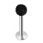 Titanium Labret Stud: Multi Crystal Ball Flatback Lip Piercing