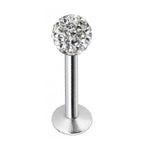 Titanium Labret Stud: Multi Crystal Ball Flatback Lip Piercing