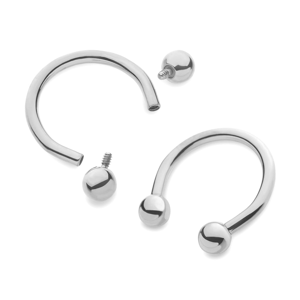 Titanium Horseshoe Barbell: Internally Threaded Septum Ring (16G-00G)