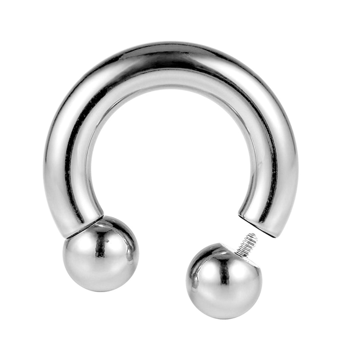 Titanium Horseshoe Barbell: Internally Threaded Septum Ring (16G-00G)