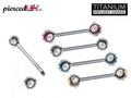 Titanium Multi Stone Barbell: 16g/14g Piercing (6mm-12mm)