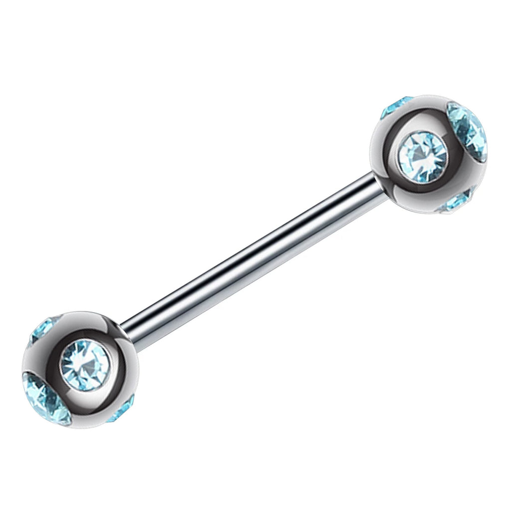 Titanium Multi Stone Barbell: 16g/14g Piercing (6mm-12mm)