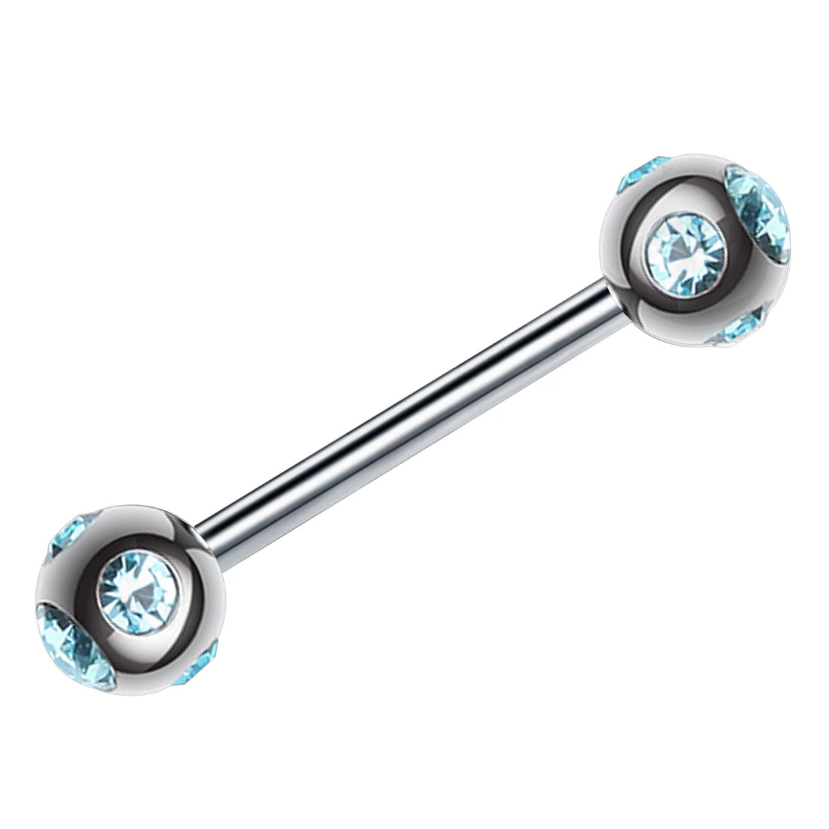 Titanium Multi Stone Barbell: 16g/14g Piercing (6mm-12mm)