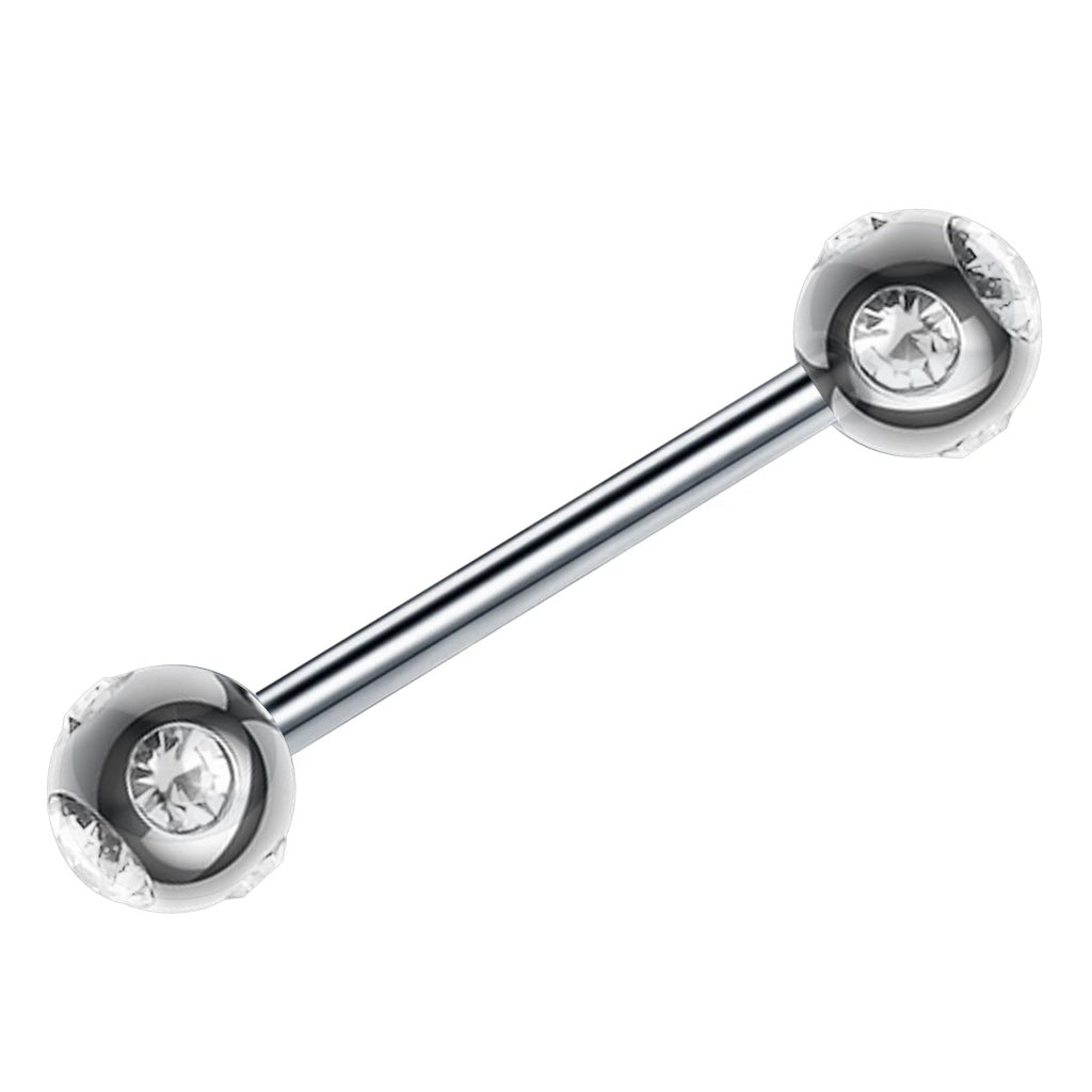 Titanium Multi Stone Barbell: 16g/14g Piercing (6mm-12mm)