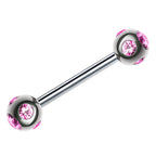 Titanium Multi Stone Barbell: 16g/14g Piercing (6mm-12mm)