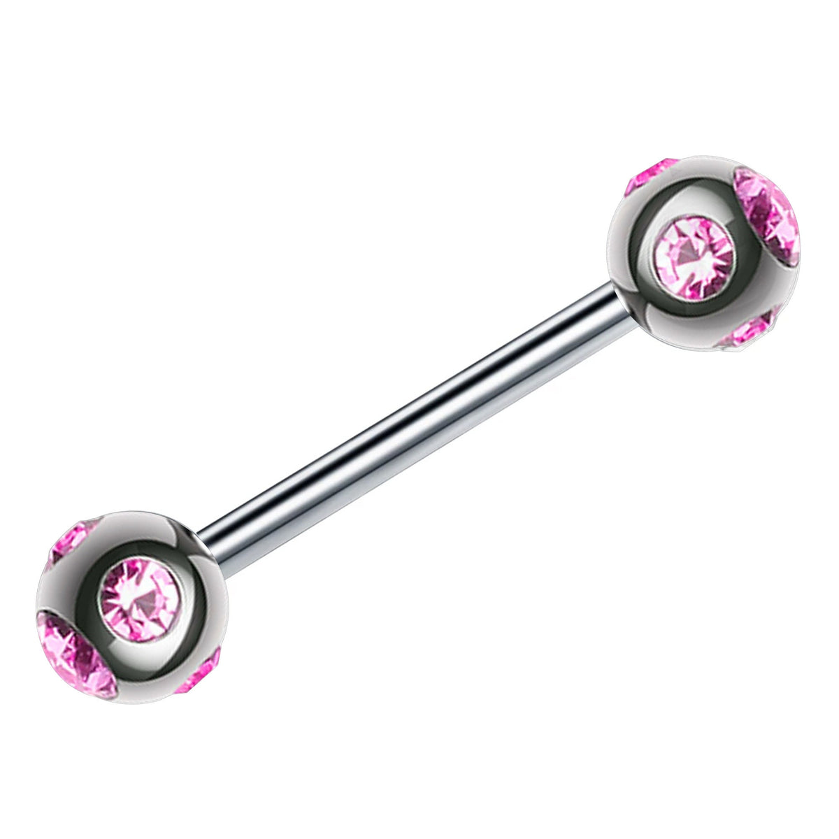 Titanium Multi Stone Barbell: 16g/14g Piercing (6mm-12mm)