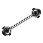 Titanium Multi Stone Barbell: 16g/14g Piercing (6mm-12mm)