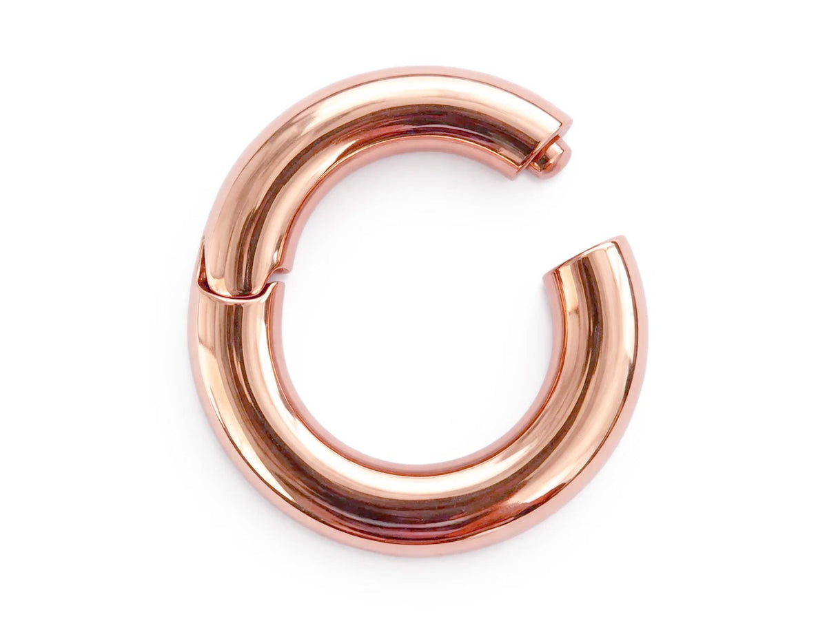 14K Rose Gold Big Size Hinged Segment Ring: Septum, Nose, Lip, Cartilage Piercing