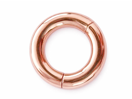 14K Rose Gold Big Size Hinged Segment Ring: Septum, Nose, Lip, Cartilage Piercing