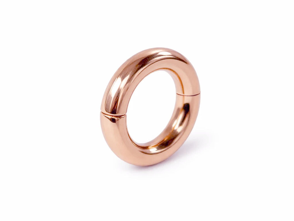14K Rose Gold Big Size Hinged Segment Ring: Septum, Nose, Lip, Cartilage Piercing