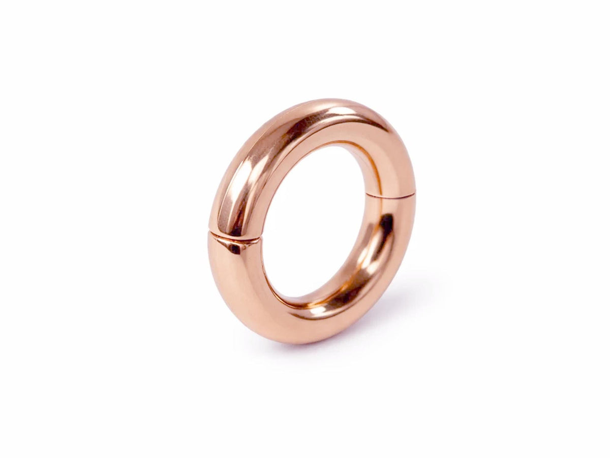 14K Rose Gold Big Size Hinged Segment Ring: Septum, Nose, Lip, Cartilage Piercing