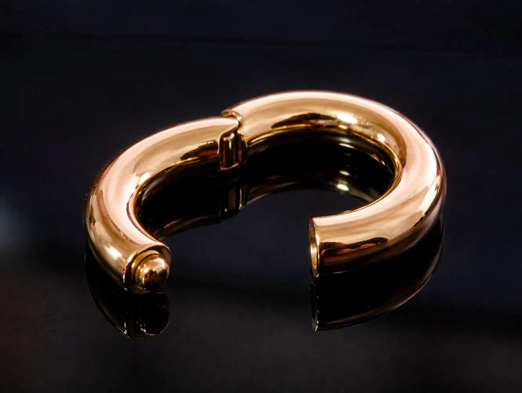 14K Rose Gold Big Size Hinged Segment Ring: Septum, Nose, Lip, Cartilage Piercing