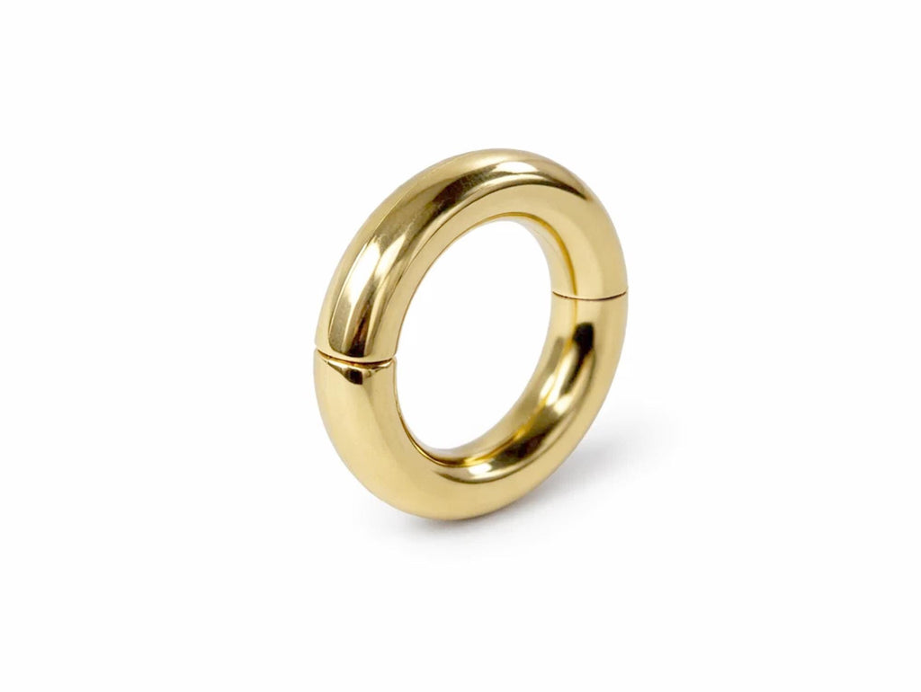 14K Gold Big Size Hinged Segment Ring: Septum, Nose, Lip, Cartilage Piercing