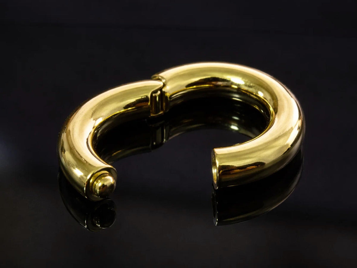 14K Gold Big Size Hinged Segment Ring: Septum, Nose, Lip, Cartilage Piercing