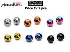 Titanium Ball Replacement Piercing Parts: 14g/16g/18g (2pcs)
