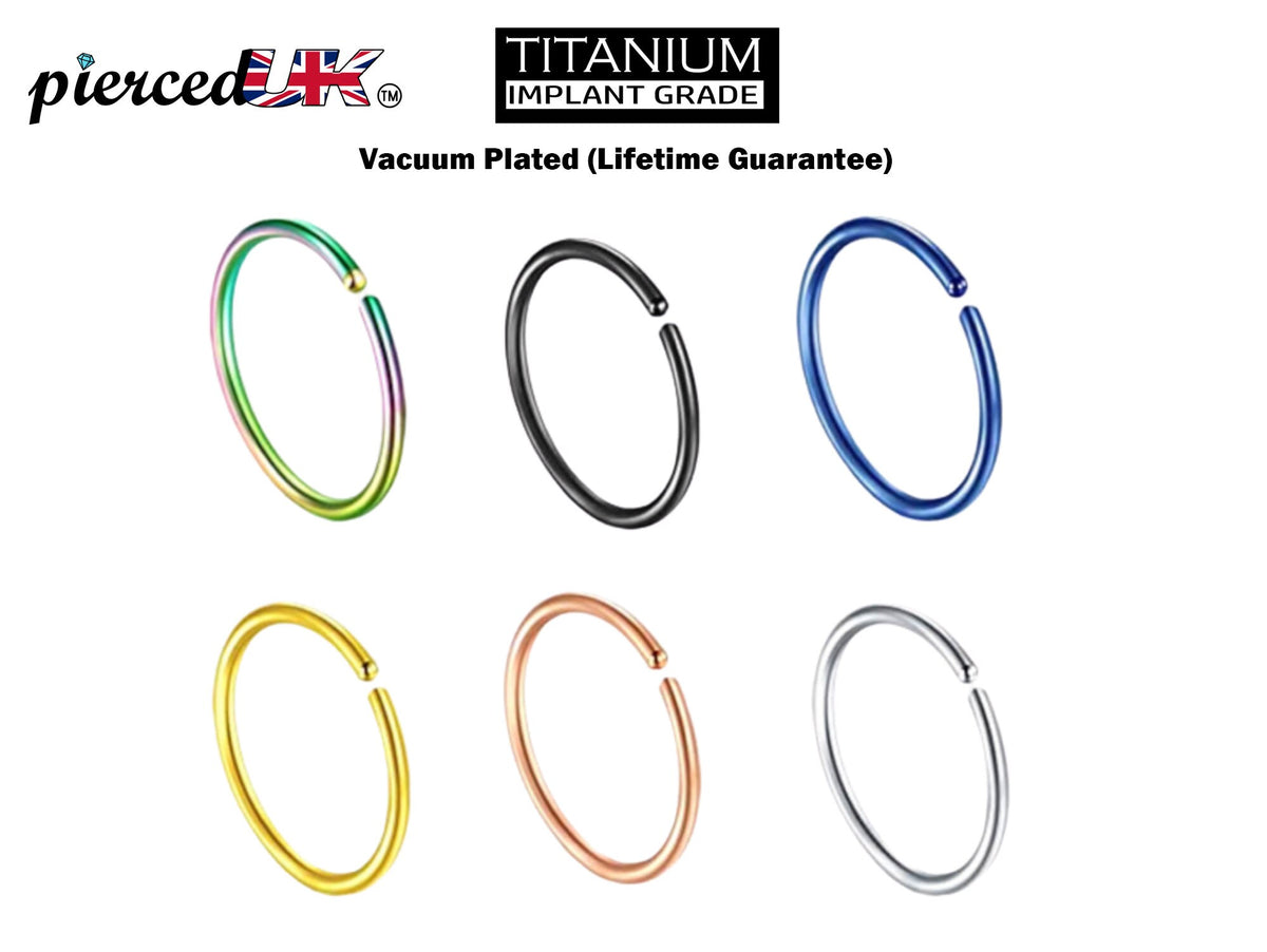 Titanium Nose Ring Hoop: 18g 20g Small Thin Piercing