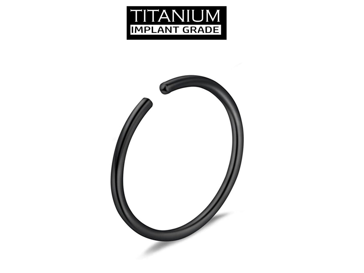 Titanium Nose Ring Hoop: 18g 20g Small Thin Piercing