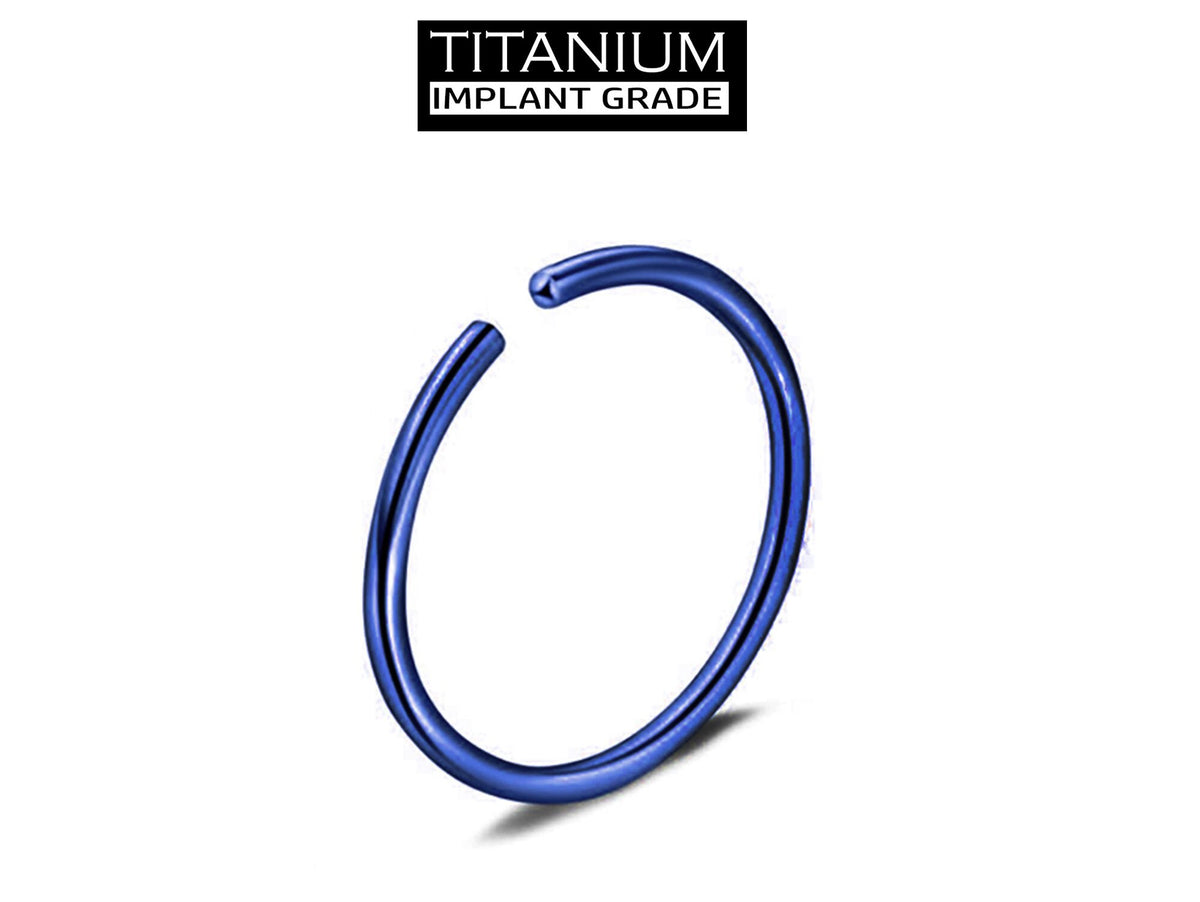Titanium Nose Ring Hoop: 18g 20g Small Thin Piercing