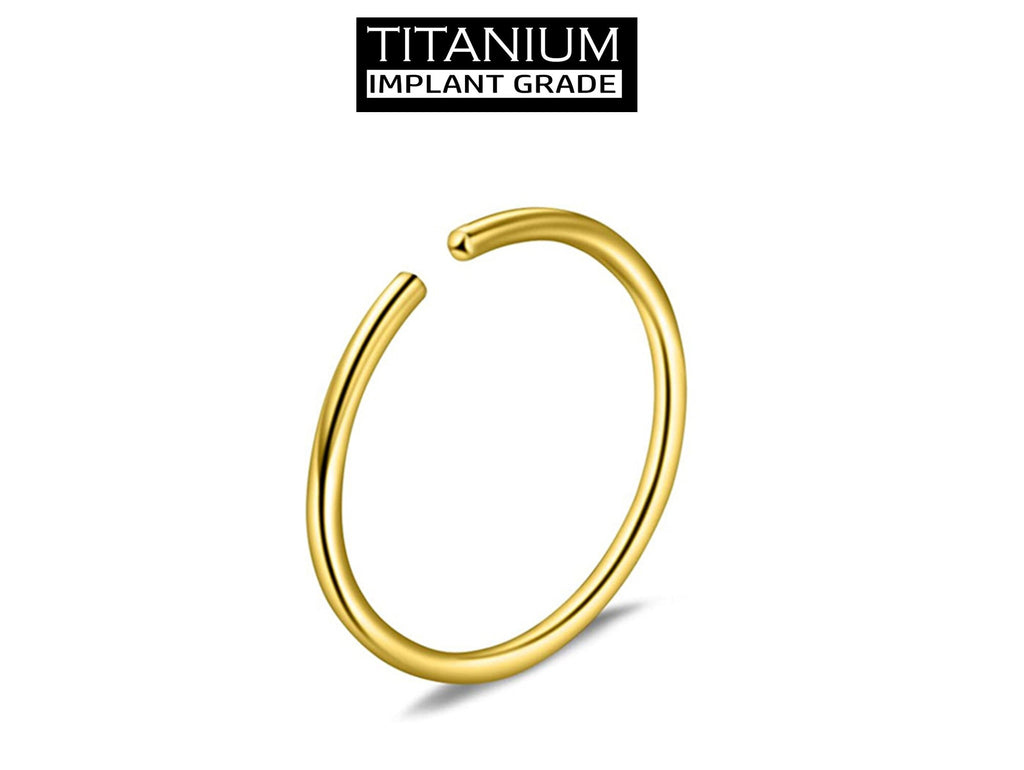 Titanium Nose Ring Hoop: 18g 20g Small Thin Piercing
