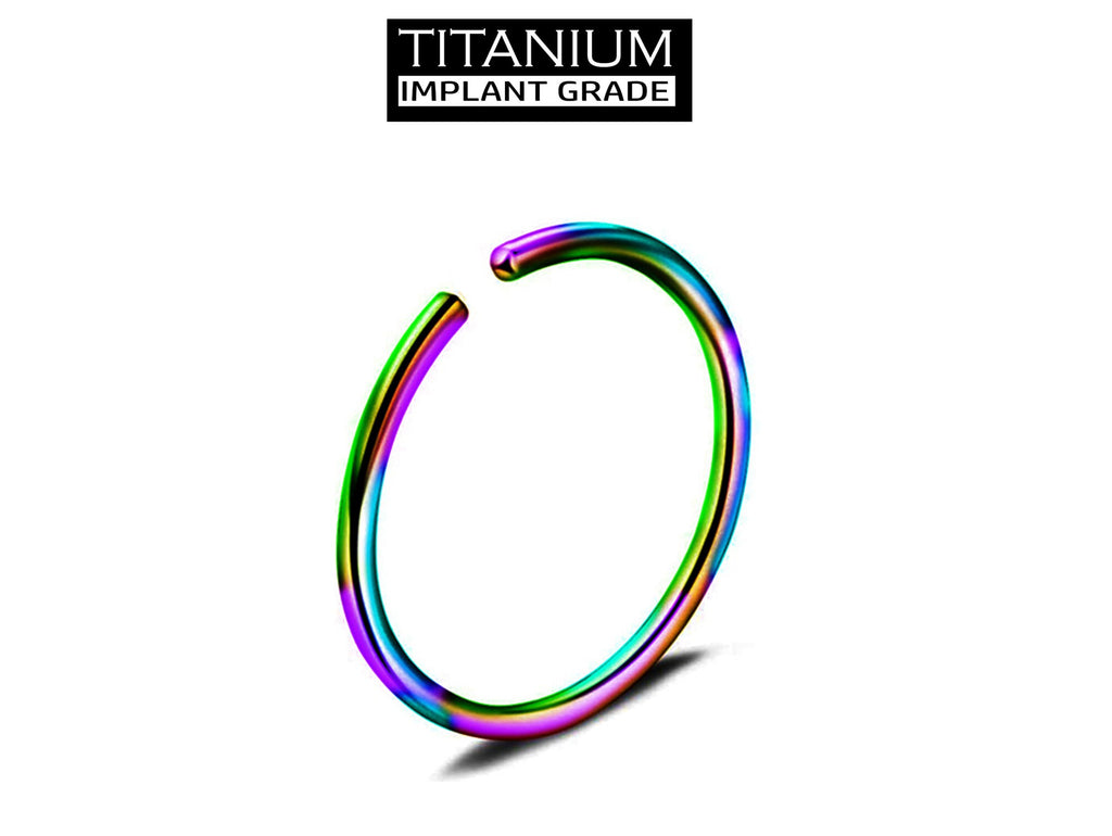 Titanium Nose Ring Hoop: 18g 20g Small Thin Piercing