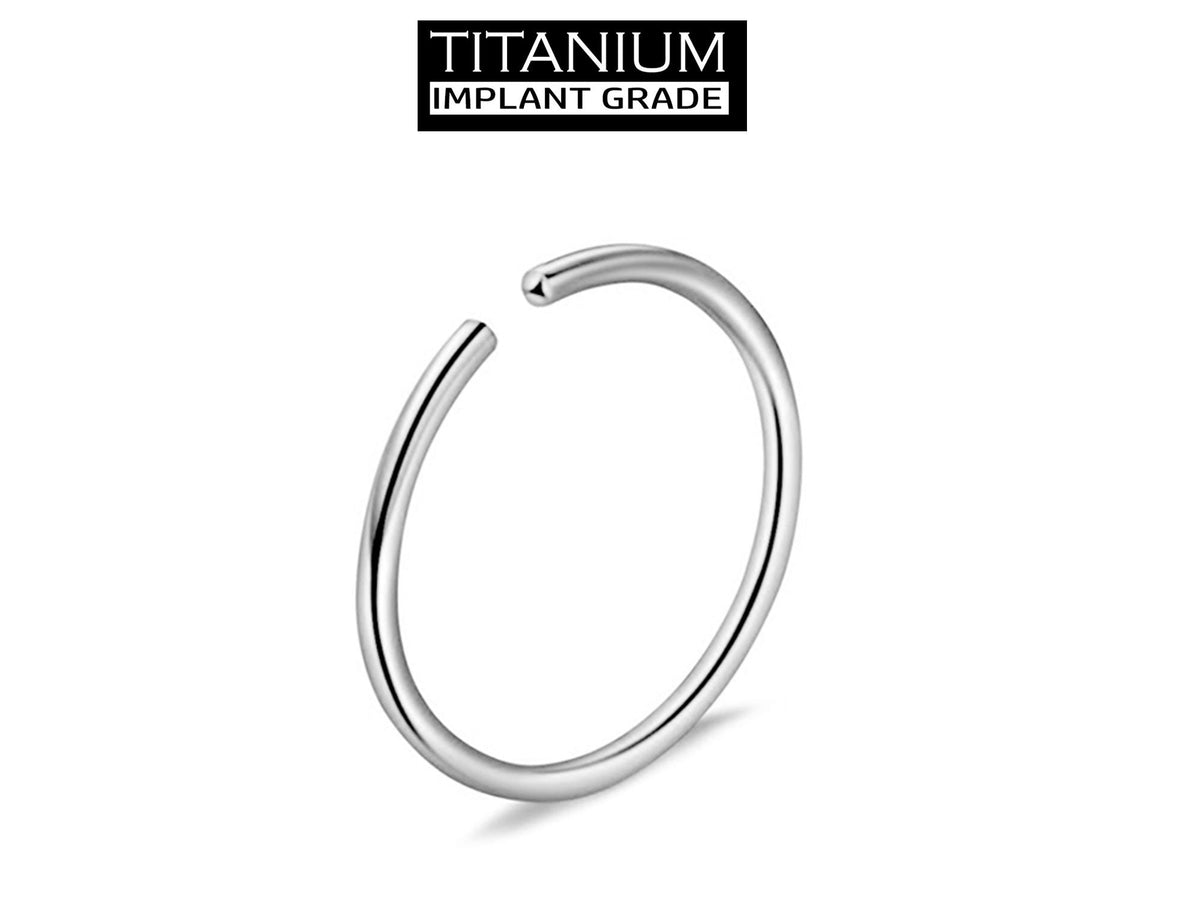 Titanium Nose Ring Hoop: 18g 20g Small Thin Piercing
