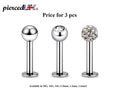 Labret Studs: Surgical Steel Flatback Lip Piercing Jewelry (3pcs)