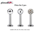 Labret Studs: Surgical Steel Flatback Lip Piercing Jewelry (3pcs)