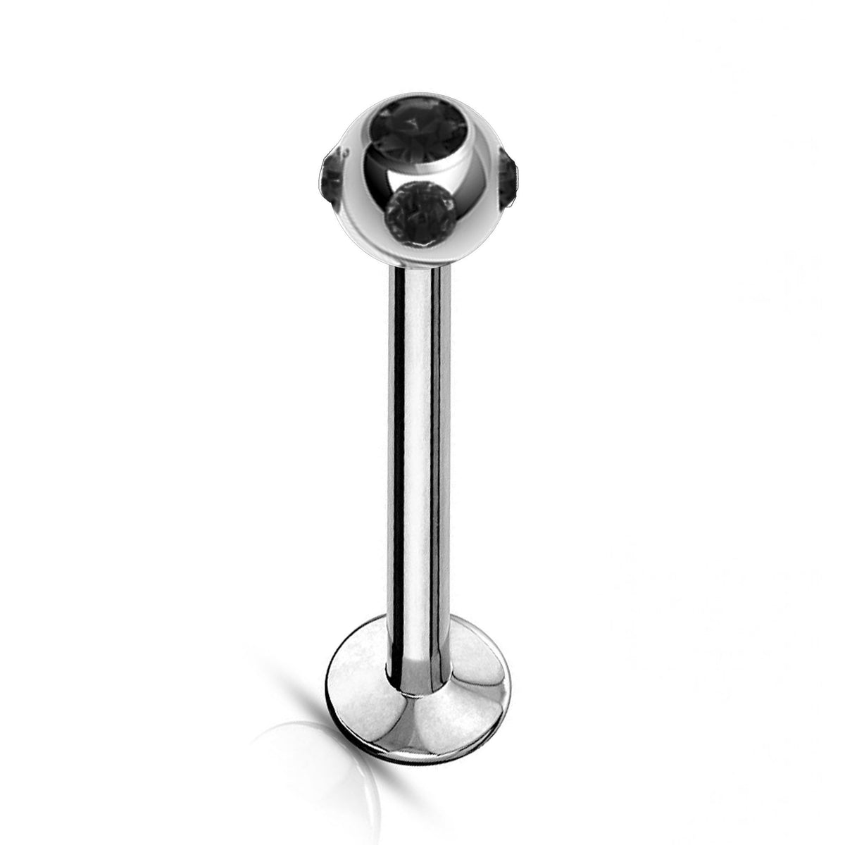 Crystal Ball Labret Stud: 16g Surgical Steel Lip Piercing