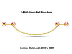 14g Surgical Steel Nipple Barbell with Chain - Body Piercing Jewelry