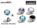 Titanium Dermal Piercing: 14g Pyramid Gem Micro Dermal Anchor