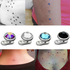 Titanium Dermal Piercing: 14g Pyramid Gem Micro Dermal Anchor