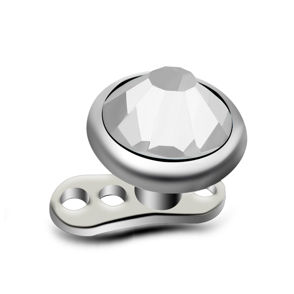Titanium Dermal Piercing: 14g Pyramid Gem Micro Dermal Anchor