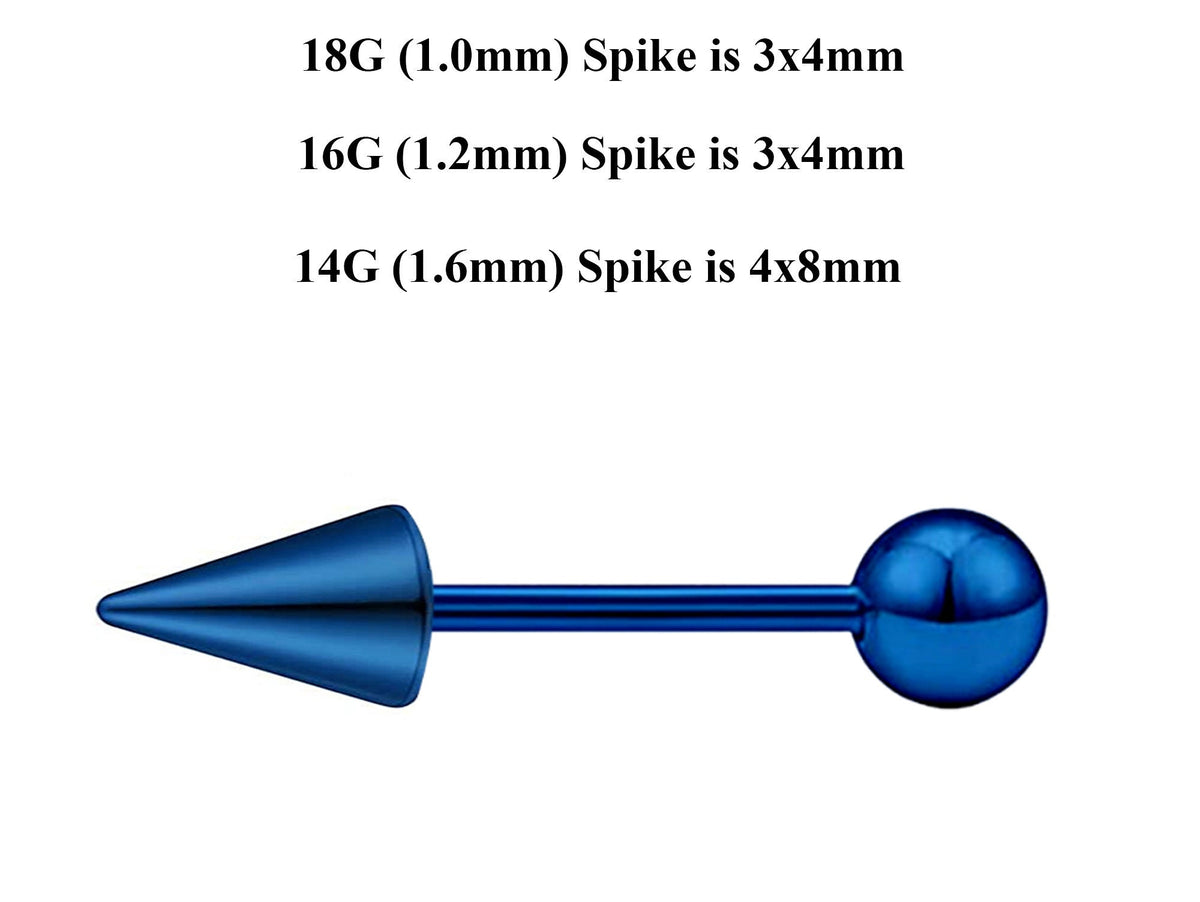 Teal Blue Surgical Steel Barbell Stud: Industrial Piercing (18g, 16g, 14g)