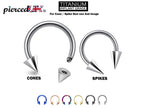Titanium Spike Septum Ring: 18G-14G Piercing