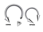 Titanium Spike Septum Ring: 18G-14G Piercing
