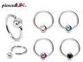 Surgical Steel Captive Bead Ring: Gem Ball Closure for Septum, Lip, Nipple