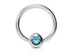 Surgical Steel Captive Bead Ring: Gem Ball Closure for Septum, Lip, Nipple