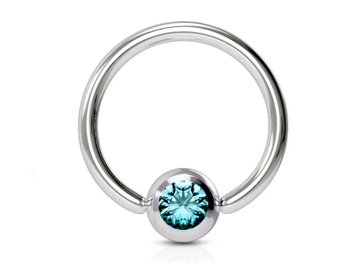 Surgical Steel Captive Bead Ring: Gem Ball Closure for Septum, Lip, Nipple