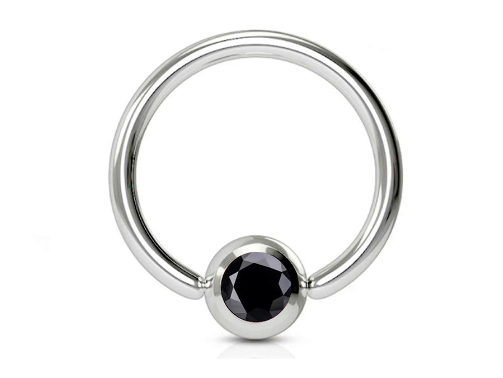 Surgical Steel Captive Bead Ring: Gem Ball Closure for Septum, Lip, Nipple