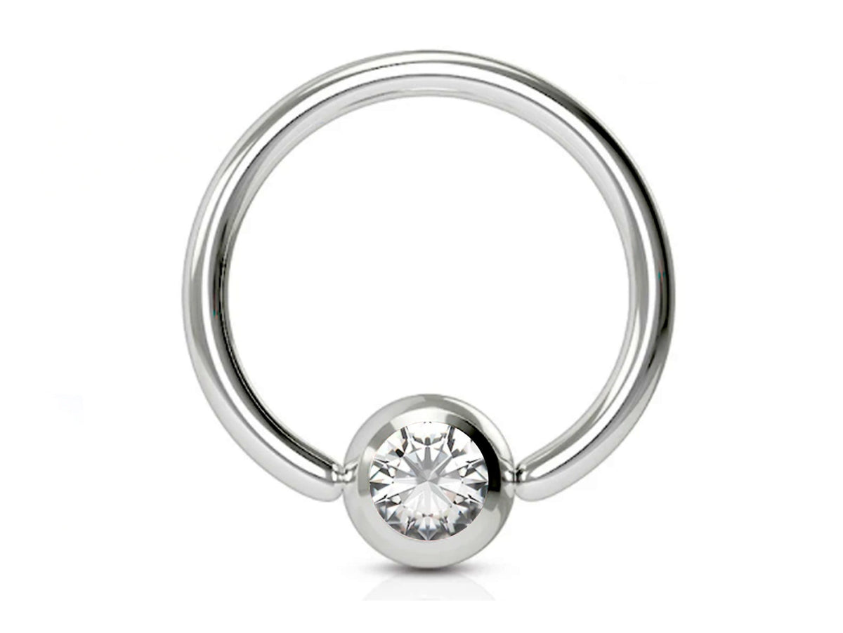 Surgical Steel Captive Bead Ring: Gem Ball Closure for Septum, Lip, Nipple