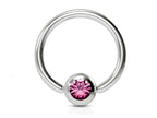 Surgical Steel Captive Bead Ring: Gem Ball Closure for Septum, Lip, Nipple