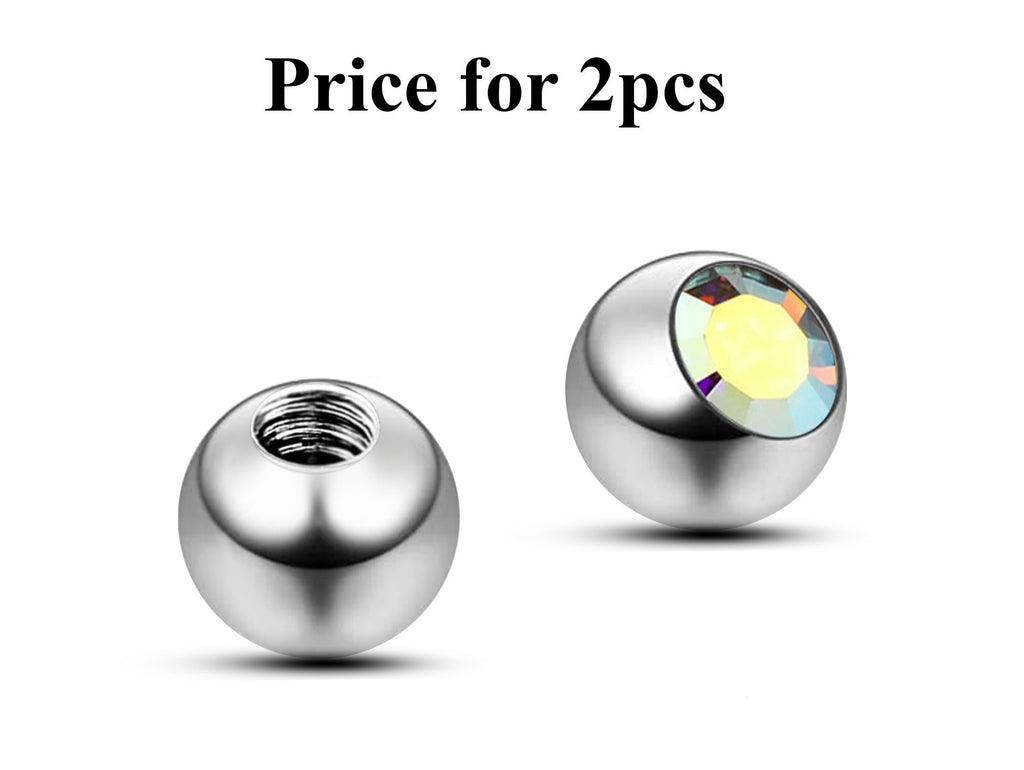 Surgical Steel Gem Ball: Replacement Piercing Part (2pcs)
