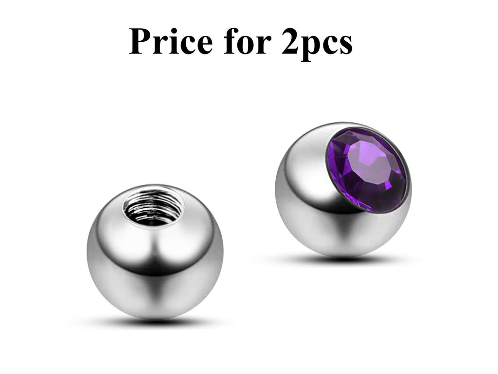 Surgical Steel Gem Ball: Replacement Piercing Part (2pcs)