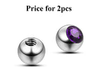 Surgical Steel Gem Ball: Replacement Piercing Part (2pcs)