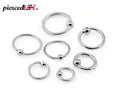 Surgical Steel Captive Bead Ring: Ear, Septum, Lip, Nipple Piercing (18g-0g)
