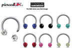 Titanium Septum Ring: Disco Ball Circular Barbell (18G-14G-16G)