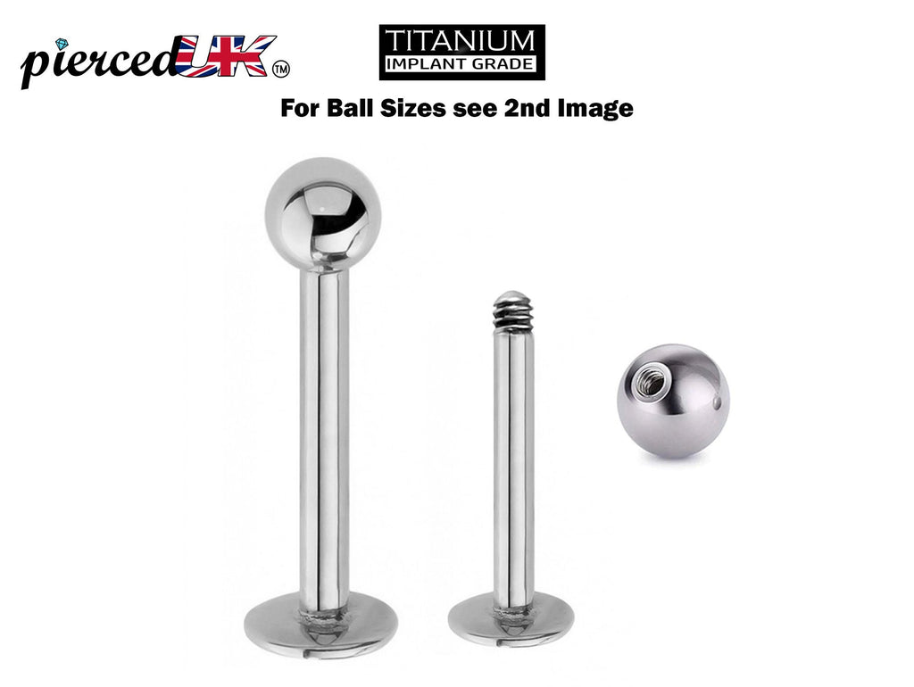 Titanium Steel Labret Stud: Flatback Lip Piercing Jewelry (18g, 16g, 14g)