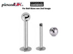 Titanium Steel Labret Stud: Flatback Lip Piercing Jewelry (18g, 16g, 14g)