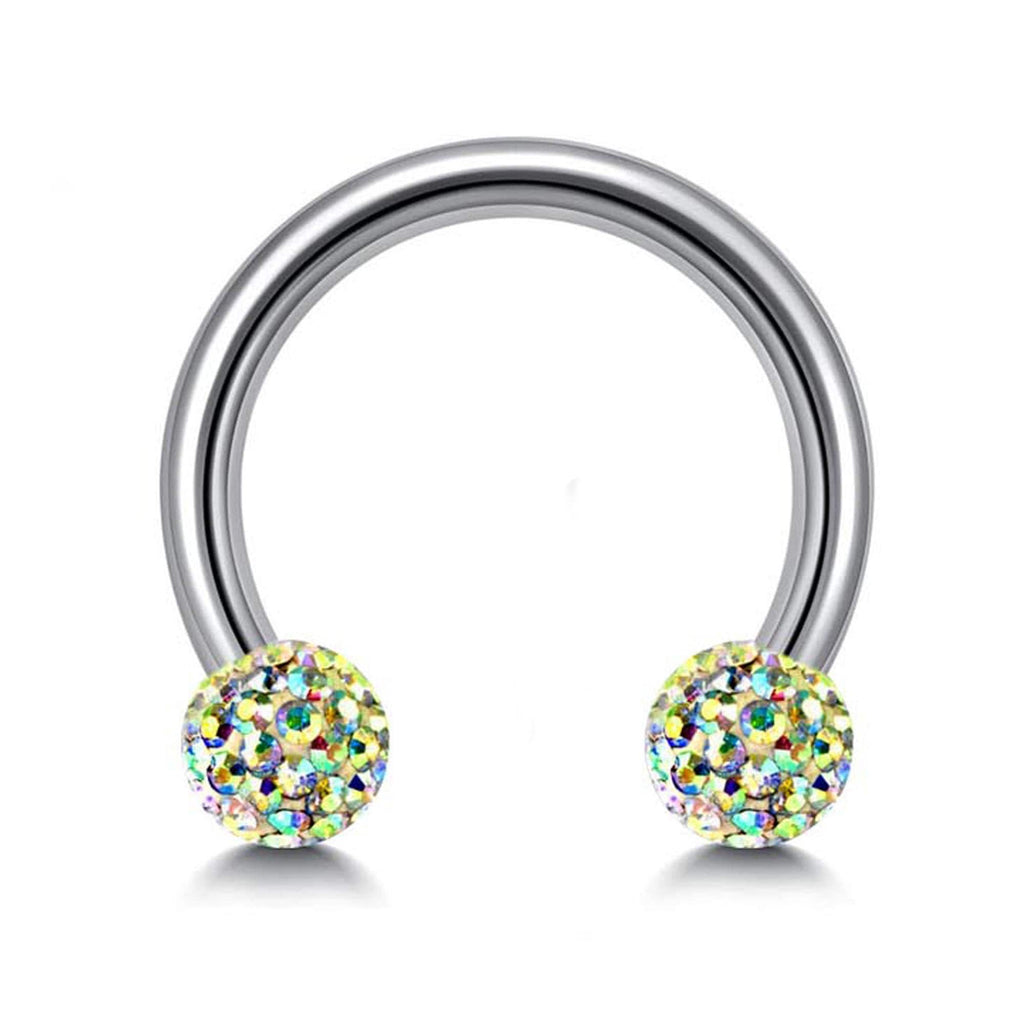 Titanium Septum Ring: Disco Ball Circular Barbell (18G-14G-16G)