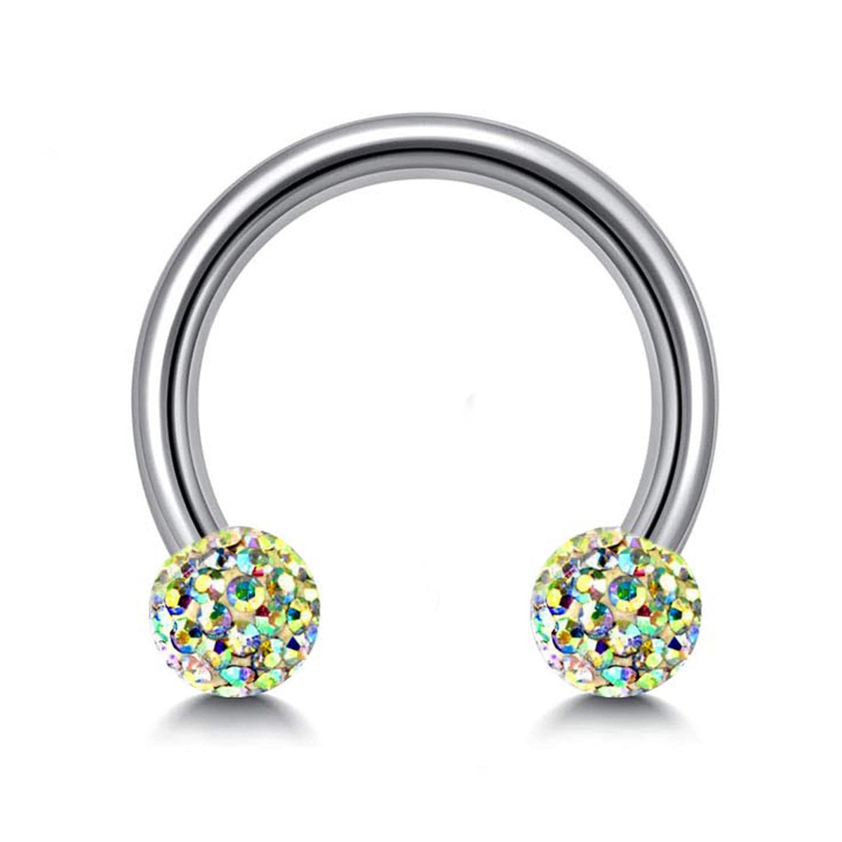 Titanium Septum Ring: Disco Ball Circular Barbell (18G-14G-16G)